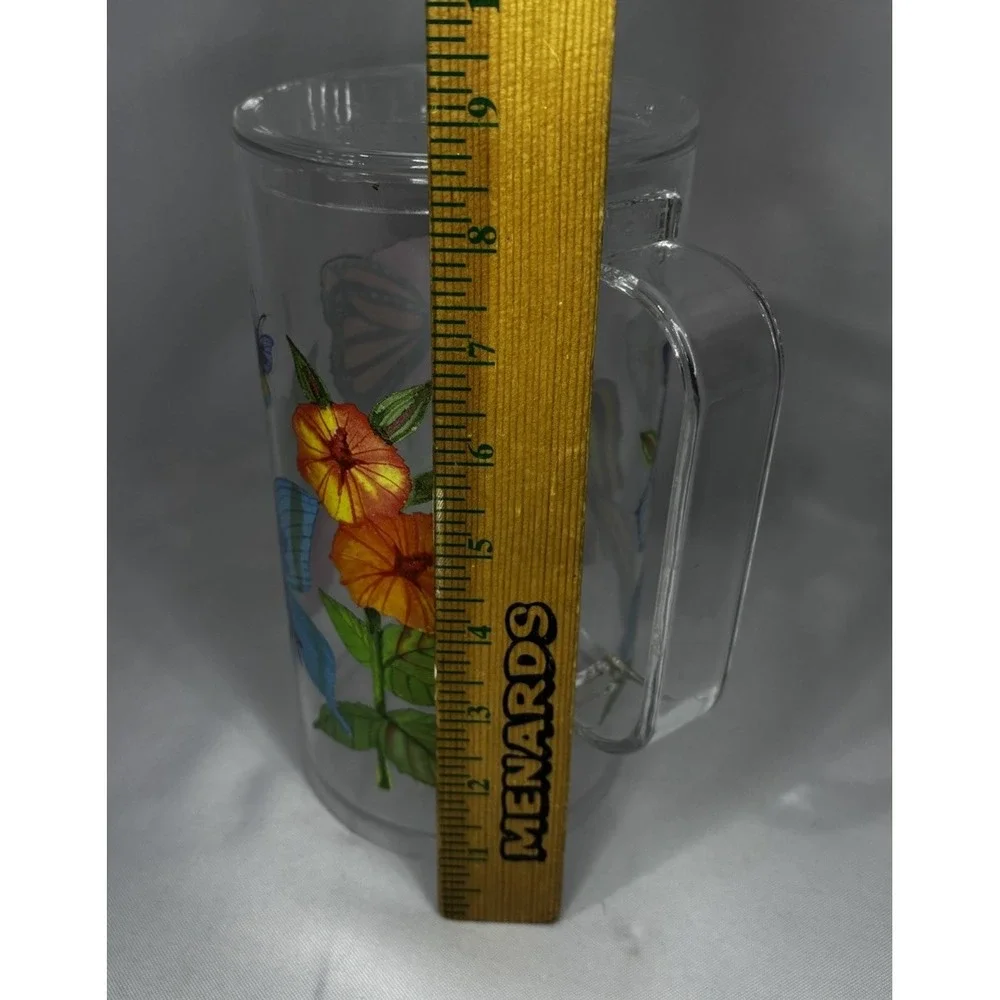 1998 KATHLEEN PARR MCKENNA SERVING TRAY, PITCHER, CUPS- FLOWERS‎ BUTTERFLY